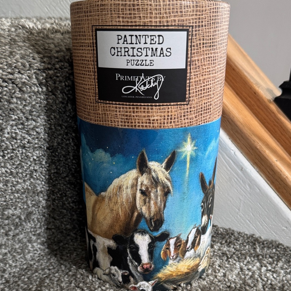 NEW “ Painted Christmas Nativity” Jigsaw Puzzle Animals in Manger 1000 pieces